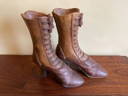 Bottes de tronc d'arbre victoriennes antiques du XIXe siècle
