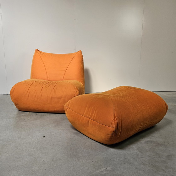 Image 1 of Vintage lounge fauteuil met voetenbank