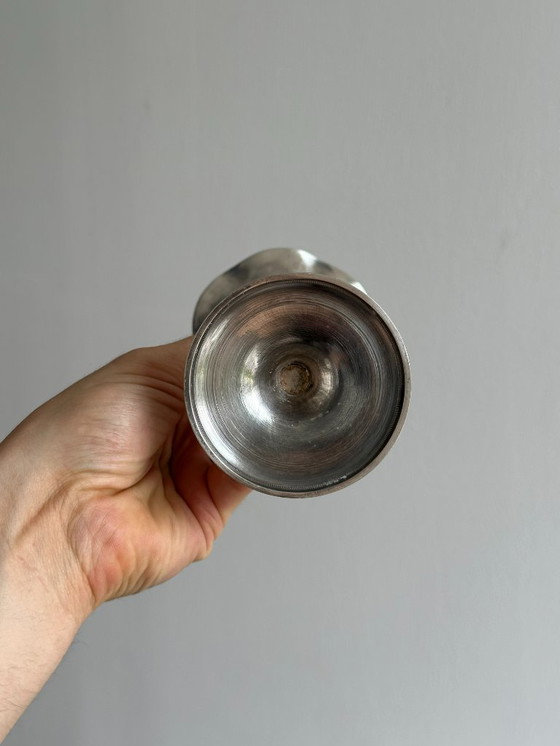 Image 1 of soliflore vase in patinated silver-plated metal