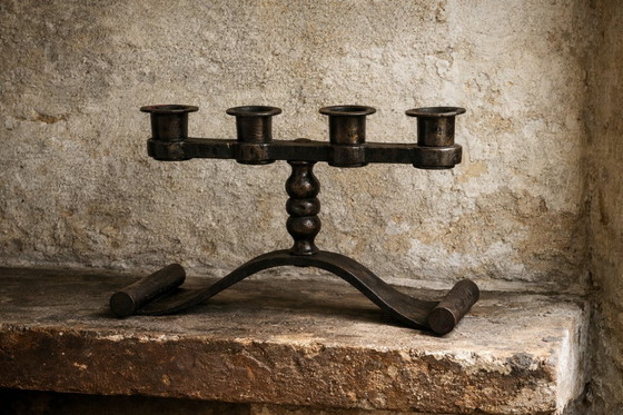 Image 1 of Lampadario in ferro battuto a quattro luci, Charles Piguet, Svizzera, circa 1930