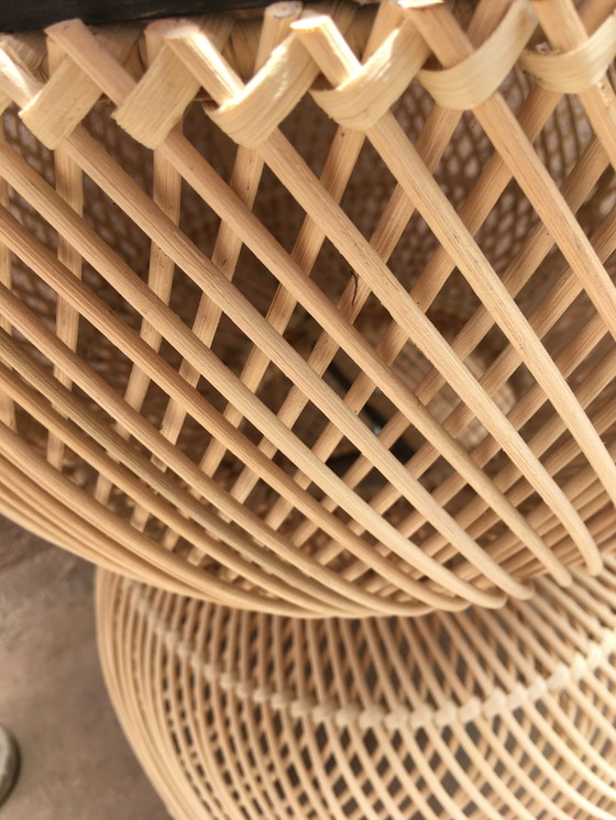 Image 1 of NOMADIC RATTAN TABLE WITH ZELLIGE TOP