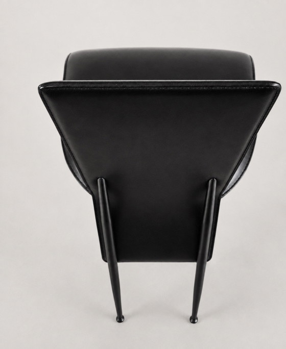 Set of 6 FASEM S44 CHAIRS BY VEGNI — ITALY, 1980s – Dining chairs, Leather (photo 8 of 14)