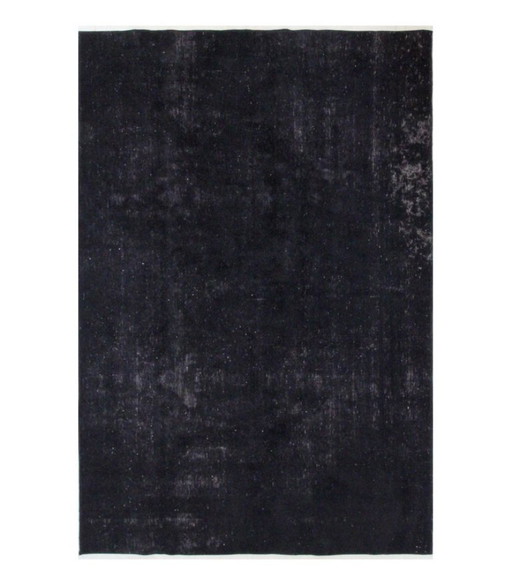 Alfombra Oriental Anudada a Mano Vintage Art Diseño Clásico y Relieve 265 x 180 cm Color Negro