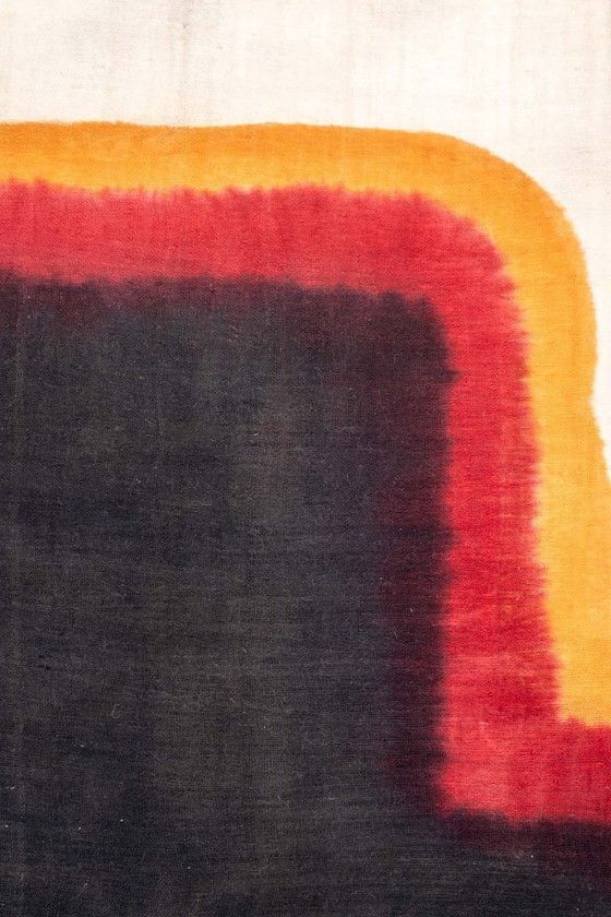 Image 1 of Drieluik met geometrische decoratie in geweven wol. Handgemaakt, 20e eeuw.