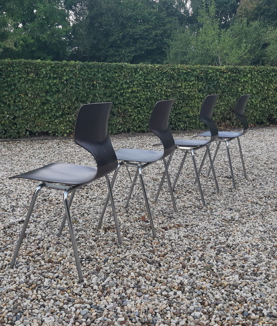 Image 1 of Set van 4 palisander eetkamerstoelen Flötotto Mid Century Design 