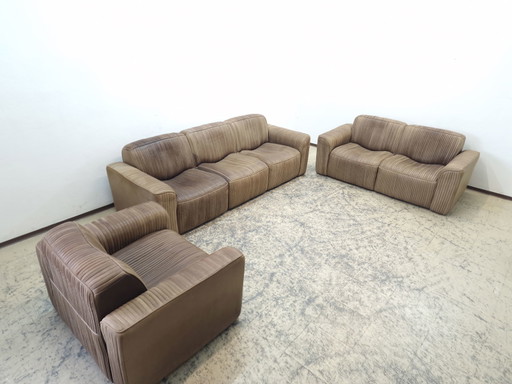 Ernst Lüthy Set Canapé design Fauteuil design Canapé en cuir Fauteuil en cuir Tabouret
