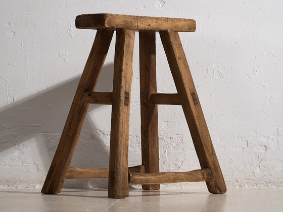 Antique primitive rectangular stool (c.1920) #2 (photo 16 of 16)