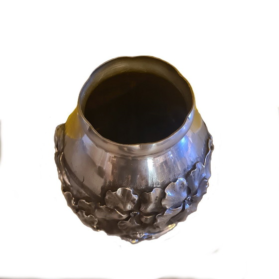 Image 1 of Vaso in peltro Art Déco francese di Lucien Houzeaux, circa 1920