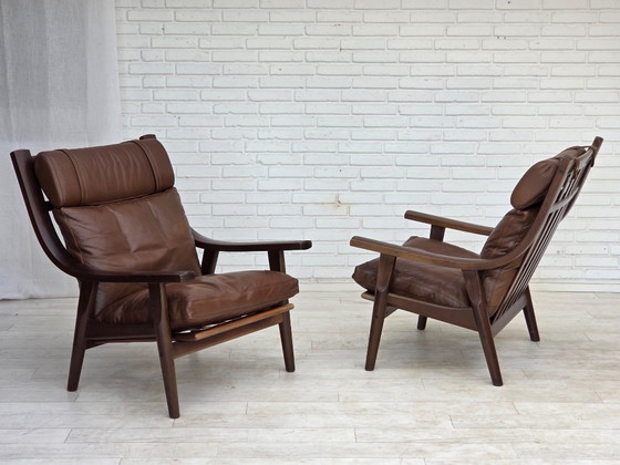 Anni '70, design danese di H.J.Wegner, poltrona schienale alto, modello GE530. – Hans Wegner, Poltrone, Legno (photo 4 of 26)