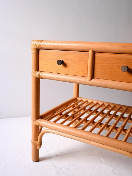 Image 1 of Paar DUX Scandinavische nachtkastjes in bamboe