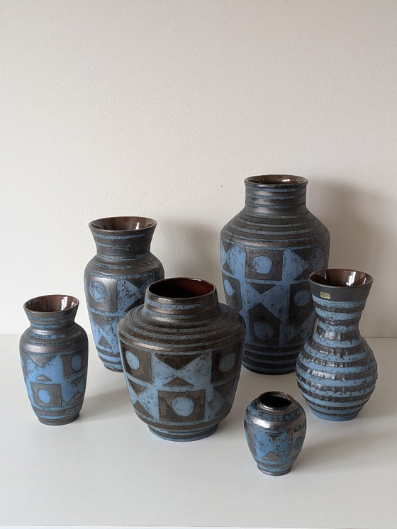 Image 1 of Curated 6-Piece "Ankara" Collection by Carstens Tönnieshof – Iconic Mid-Century Modern West German Fat Lava Pottery
