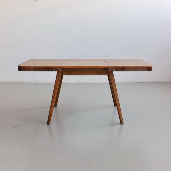 Image 1 of Extendable Dining Table, Mid-Century Modern, Czechoslovakia, Vintage 1960s 1970s, Completely Restored