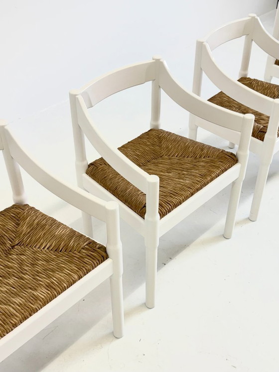 Image 1 of Set of two Carimate chairs by Vico Magistretti in white