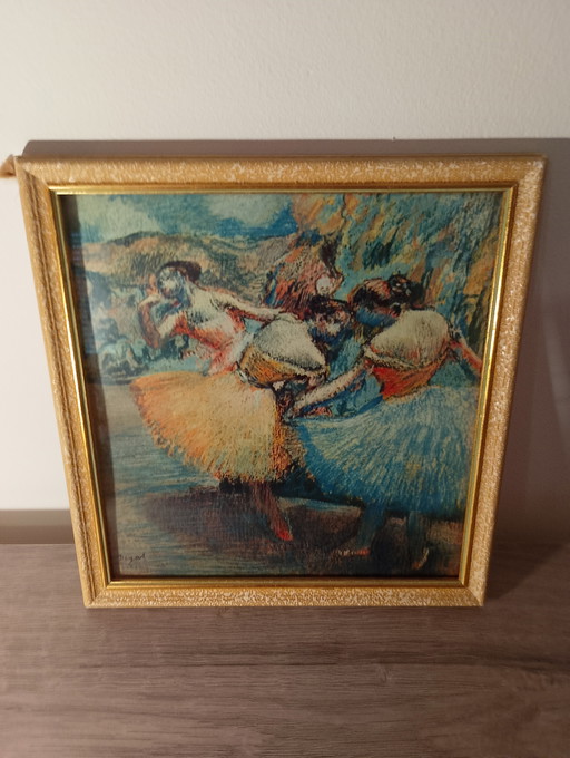 Lithographie des éditions de prestige Braun and cie d un tableau d Edgar Degas cadre bois stuc doré 