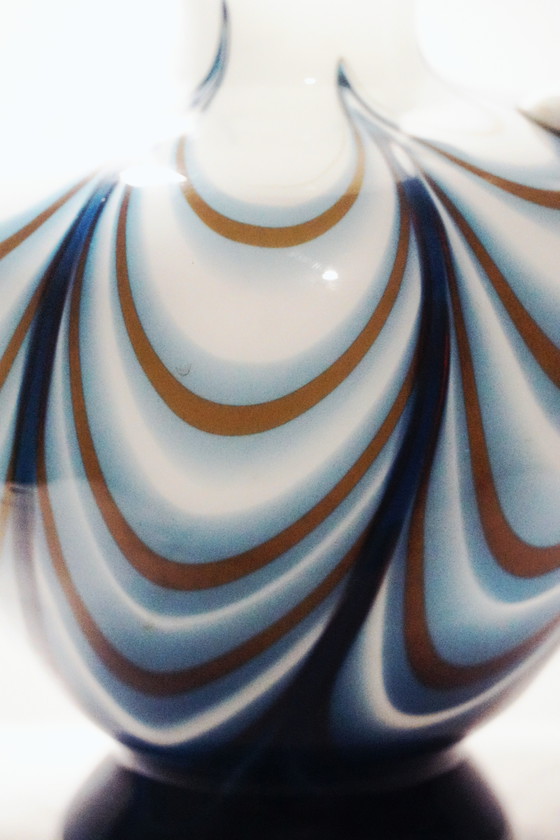 Image 1 of Vintage Opaline Florence Italian Art Glass Pitcher - Mid-Century Modern