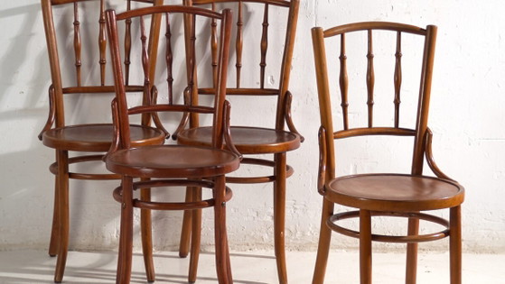 Sedie antiche in legno curvato stile Thonet – Europa Centrale, c. 1930 – Set di 4 #8 – Sedie da pranzo (photo 3 of 40)