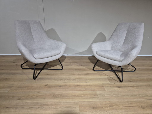 2x Montel Action - Fauteuil - NIEUW - Boucle - Stof - Design