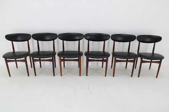 Image 1 of 1960S Set Of Six Scantic Mobelvaerk Dining Chairs In Leatherette, Denmark