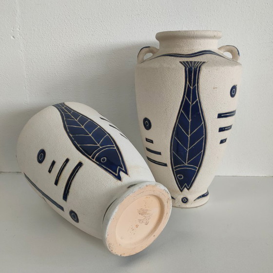 Image 1 of Unieke set aardewerk kruiken vazen (griekse stijl)