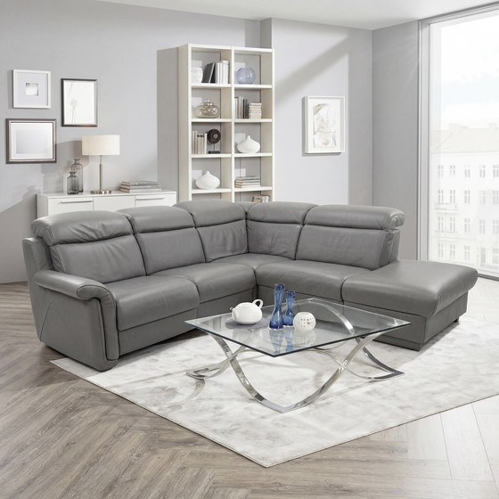 Image 1 of Himolla Tangram Motion 9703 · Genuine leather “Zinc” · Corner sofa with reclining function · Made in Germany 2019