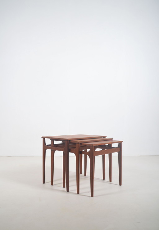 Set Of 3 Danish Nesting Tables In Teak, 1960s