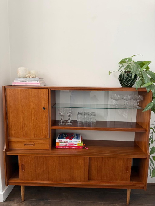 Credenza di metà secolo, design danese – high boards, Wood, Glass (photo 2 of 12)