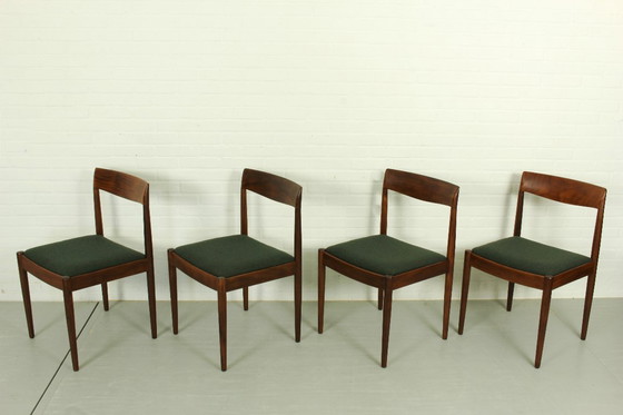 Image 1 of Sedie da pranzo in lana e teak di Lübke, anni '60, set di quattro