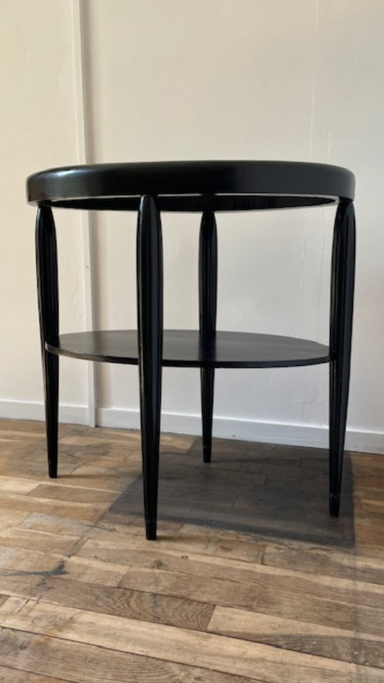Image 1 of Art Deco Black Wood Console Table