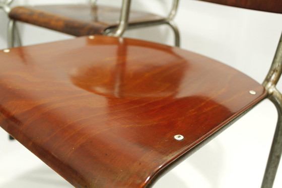 Image 1 of Chaises modèle 106 de W. H. Gispen pour Delft, années 1950, lot de 6