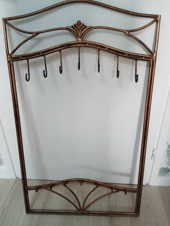 Image 1 of 3 delig Palazzo art / art nouveau vestibule set spiegel kapstok paraplu houder goud metaal kleur