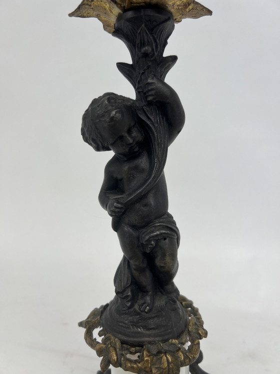 Image 1 of Juego de candelabros rococó antiguos, ca. 1900