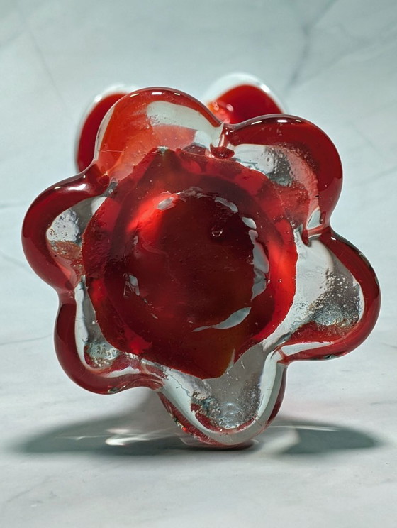 Image 1 of Vintage Murano Vaas uit de jaren 60 "Coral" Italia (circa 1960)