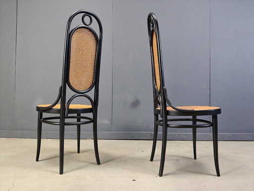 Chaises de salle à manger Thonet no. 207 'Long John', ensemble de 6, 1980