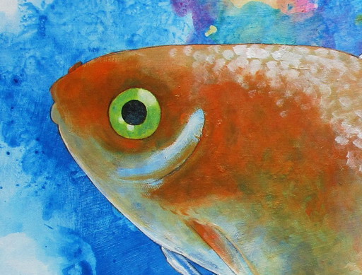 Beautiful painting of a goldfish (hand-painted)