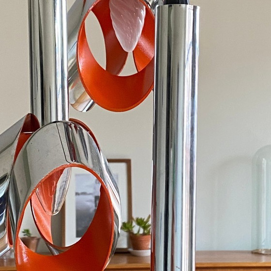 Image 1 of Suspension cascade en acier inox lustre 1970 Raak 