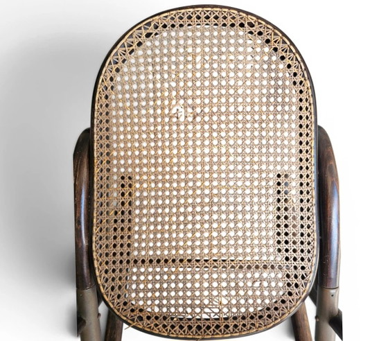 Repose-pieds en bois courbé et cannage Modèle 7001 par Michael Thonet pour Thonet / Années 1930 (photo 2 of 13)