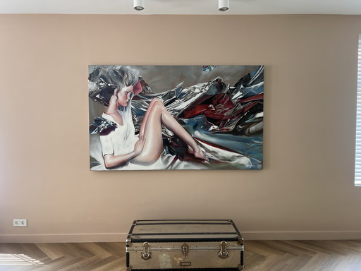 Peinture de Telmomiel 120 x 200 cm. Pièce de collection originale et rare