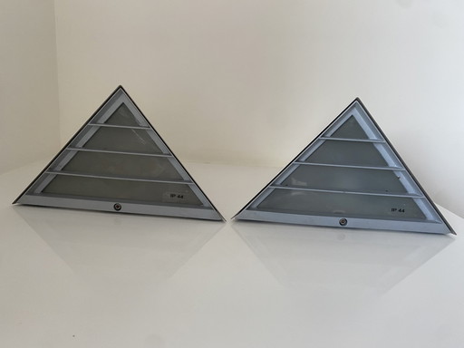 Lampade da parete da giardino vintage in acciaio inossidabile - lampade di Massive, anni '80, set di 2