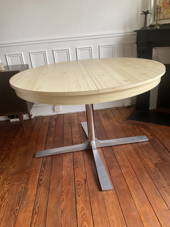 Image 1 of 70's Dining Table with Extendable Leaf