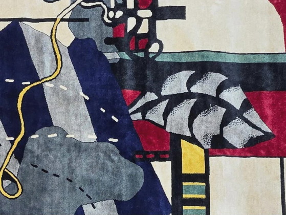 Alfombra de lana anudada a mano – Composición de Fernand Léger, arte textil moderno (205 x 290 cm) – Cotton (photo 6 of 7)