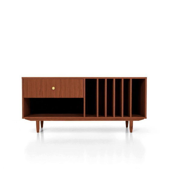 Image 1 of Turntable and vinyl cabinet stained teak T-S12