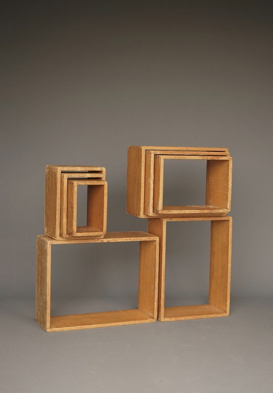 Image 1 of Blocs de construction en bois pour enfants, ensemble de 8, années 1950
