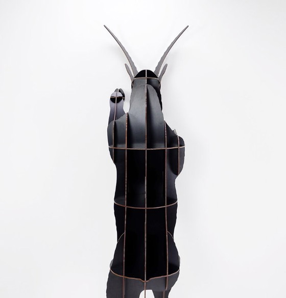 Image 1 of Mobile contenitore da parete Fausto "Ibex" in nero spazzolato di Ibride - Benoit Convers - Francia