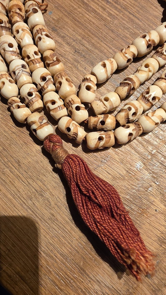 Collar de oración tibetano. Mala, Objetos decorativos, Textil, Otro, Crema (foto 2 de 5)