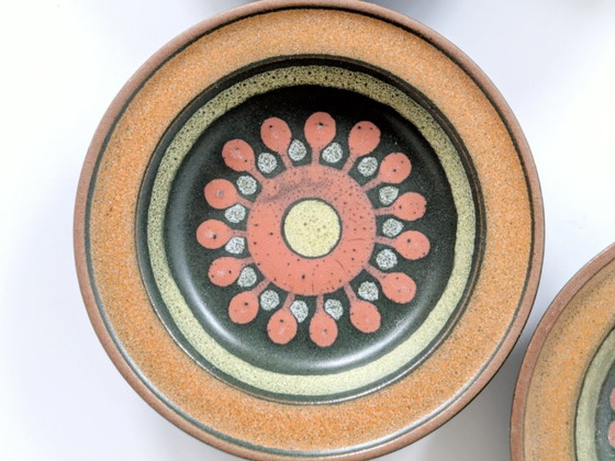 Image 1 of Set di 5 sottobicchieri in ceramica vintage | KMK Germania Ovest |1960s