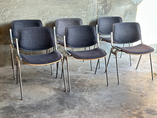 6x Castelli DSC 106 stoelen (Giancarlo Piretti) refurbished