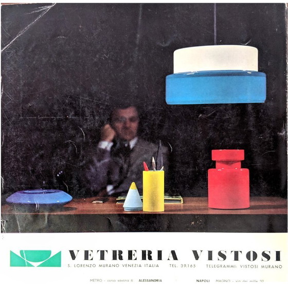 Image 1 of Botella de vidrio rojo de Luciano Vistosi para Vistosi, años 60