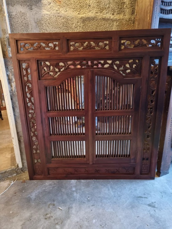Image 1 of Balinese mirror with shutters, Wood Indonesia 120X130cm