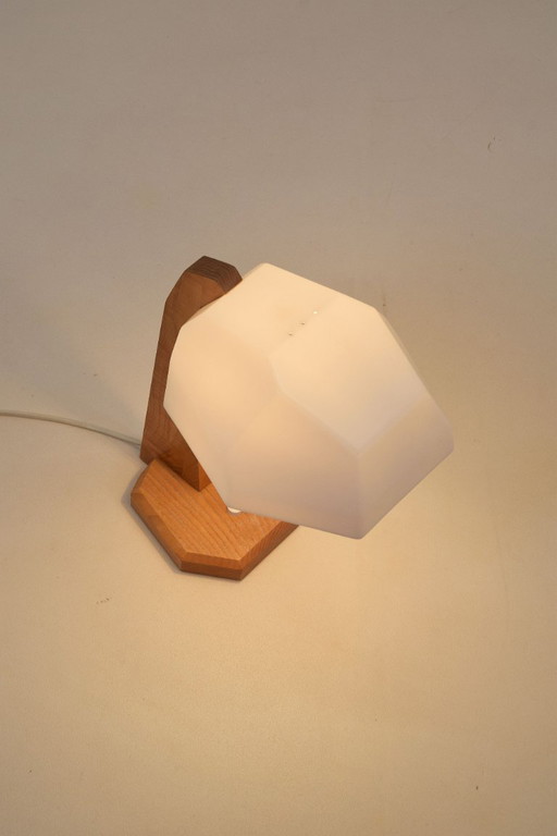 Rare lampe de table anthroposophique de Rudolf Dörfler, années 1960 – tafellampen, Wood, Plastic
