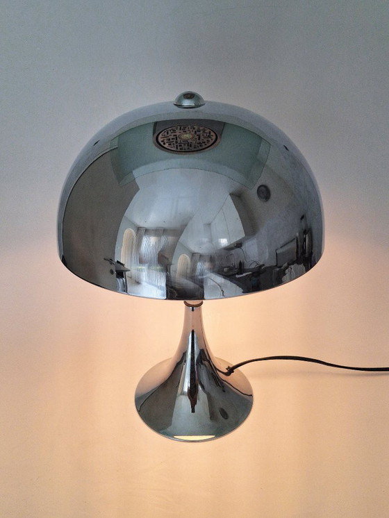Image 1 of mushroom table lamp chrome